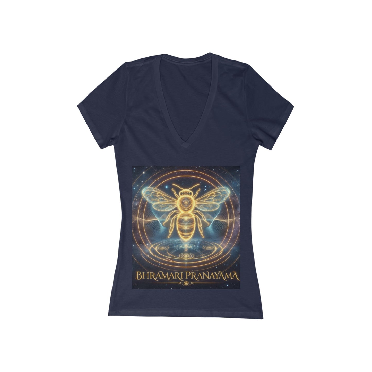 Bhramari Pranayama Bee V-Neck Tee — Women's Yoga & Meditation Shirt