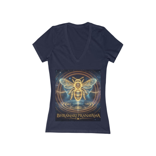 Bhramari Pranayama Bee V-Neck Tee — Women's Yoga & Meditation Shirt