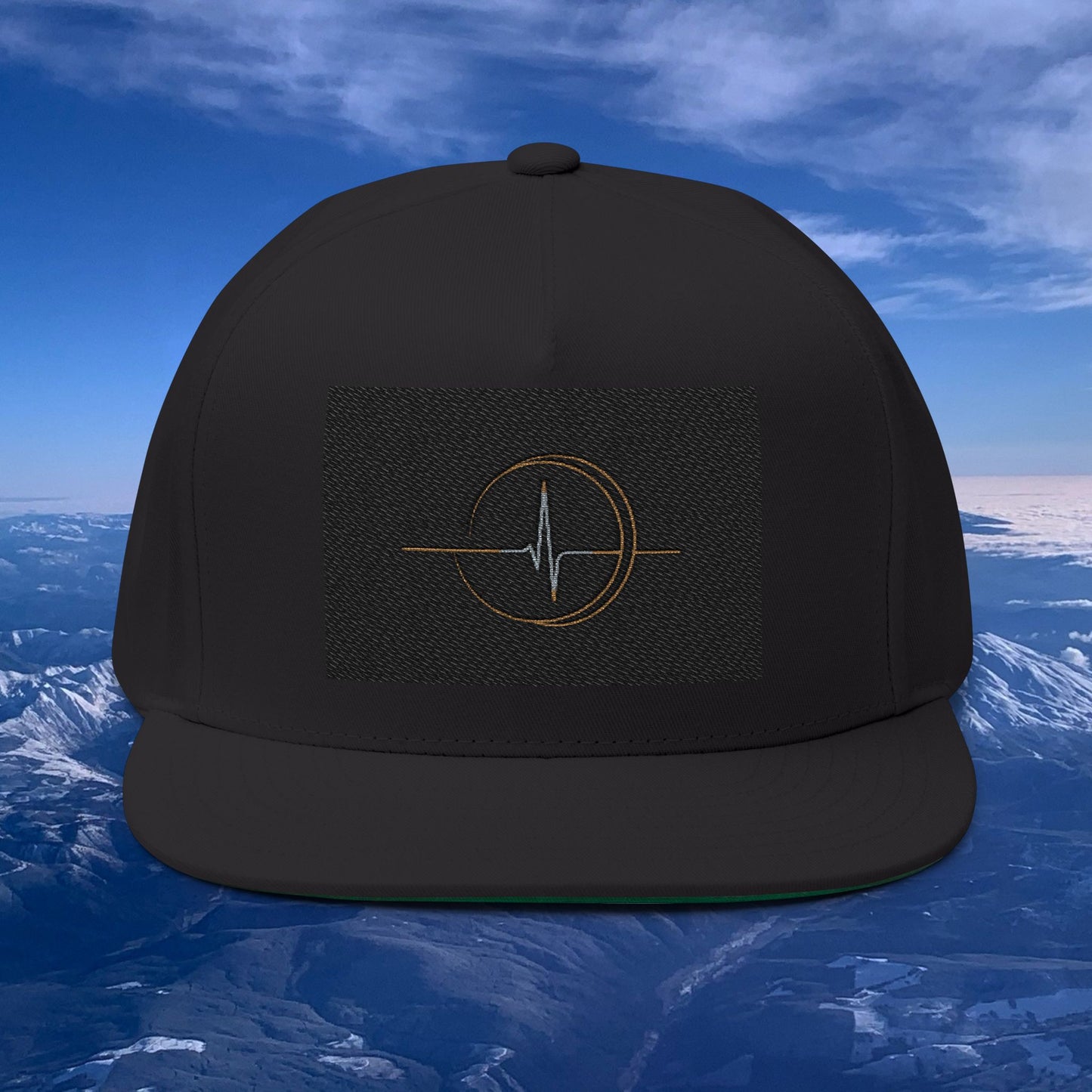 "Vibe with the Beat of Life" Embroidered Flat Bill - Hat