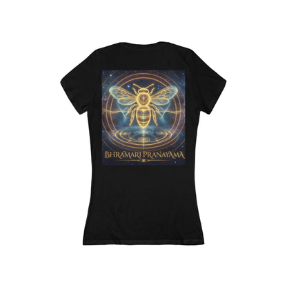 Bhramari Pranayama Bee V-Neck Tee — Women's Yoga & Meditation Shirt