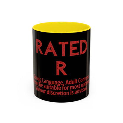 Rated R Warning Text Mug | Accent Coffee Mug 11oz 15oz